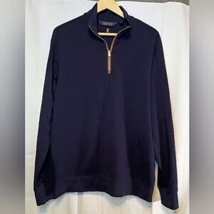 Polo Golf Ralph Lauren Navy 1/4 Zip Pullover Water Repellent Men's L
